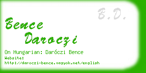 bence daroczi business card